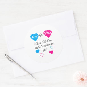 Kleine, süße Valentinstag Genderdarstellung Runder Aufkleber