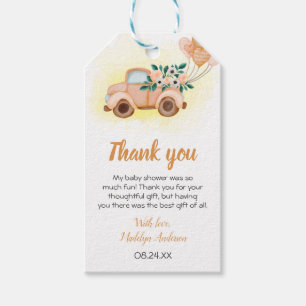 Kleine Süße Vintage-LKW-Drillinge-Baby-Party  Geschenkanhänger