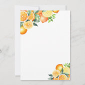 Kleine Süsse Wasserfarbe Zitrusfrüchte Sommerdusch Einladung (Rückseite)