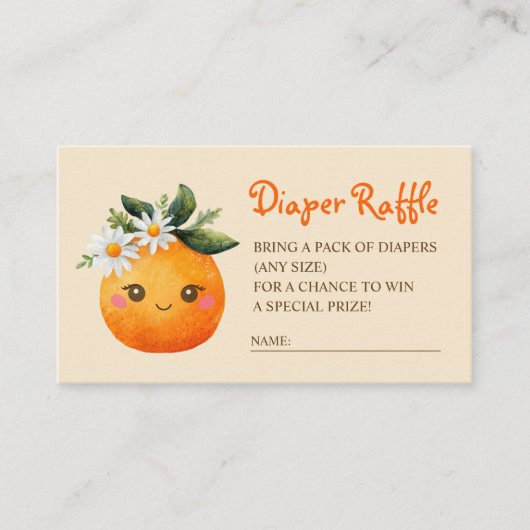 Kleine Süsse Wasserfarben Orangenfrucht-Windeln Begleitkarte (Vorderseite)