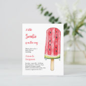 Kleine süße Wassermelone Baby Dusche Einladung (Stehend Vorderseite)