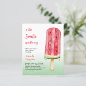 Kleine süße Wassermelone Baby Dusche Einladung (Stehend Vorderseite)