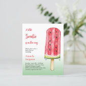 Kleine süße Wassermelone Baby Dusche Einladung (Stehend Vorderseite)