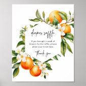 Kleine Süsse Windeln Raffle Sign Citrus Baby Dusch Poster (Vorne)