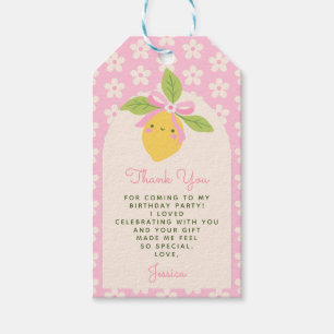Kleine Süße Zitrone & Gänseblümchen 1. Geburtstag Geschenkanhänger