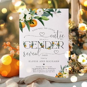 Kleine Süsse Zitrus Orange Gender Reveal Party Einladung