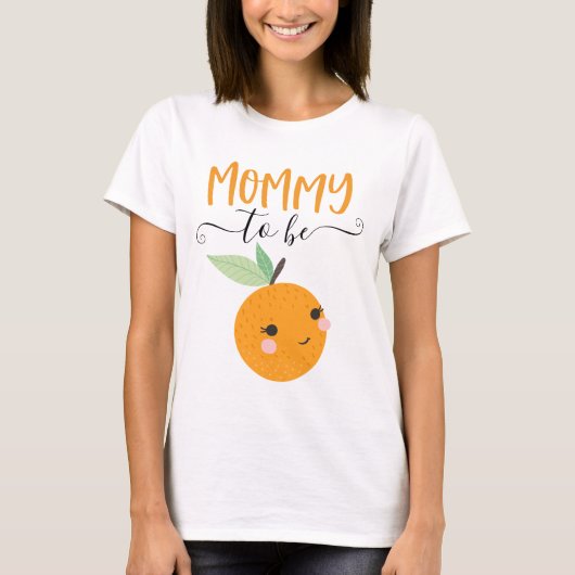Kleine Süsse Zitrus Orange Mommy Shirt (Vorderseite)