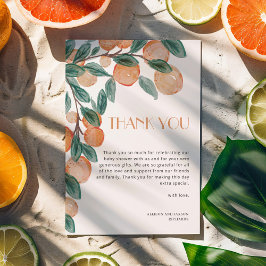 Kleine Süsse Zitrus Orangen Grünes Leaf Kinderdusc Dankeskarte