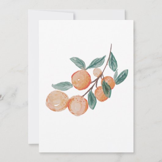 Kleine Süsse Zitrus Orangen Grünes Leaf Kinderdusc Einladung (Rückseite)