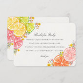 Kleine Süsse Zitrusblumenbücher für Babywindeln Begleitkarte (Vorne/Hinten)