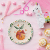 Kleine Süsse Zitrusblüten Bow Baby Dusche Pappteller (Party)