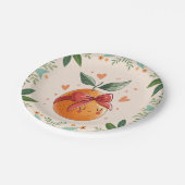 Kleine Süsse Zitrusblüten Bow Baby Dusche Pappteller (Schrägansicht)