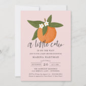 Kleine Süsse Zitrusblüten Kinderdusche Rosa Einladung (Vorderseite)