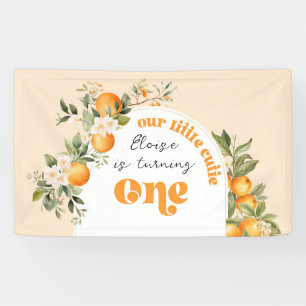 Kleine Süsse Zitrusfrüchte 1. Geburtstag Party Banner