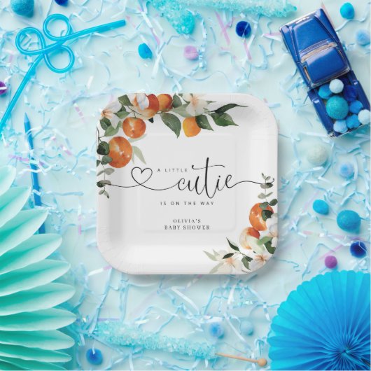 Kleine Süsse Zitrusfrüchte Babydusche Pappteller (Party)