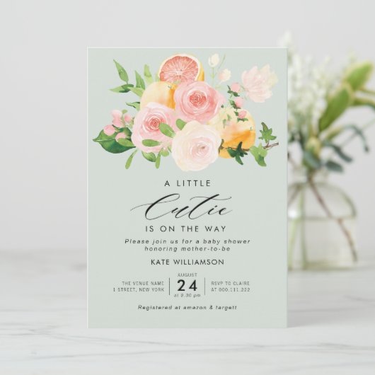 kleine Süsse Zitrusfrüchte Einladung (Stehend Vorderseite)