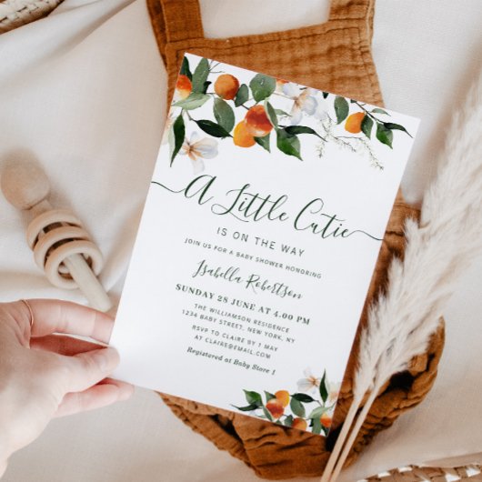 KLEINE SÜSSE | Zitrusfrüchte-Orangen-Babydusche Einladung