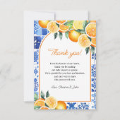 Kleine Süsse Zitrusgeschlechtsneutrale Babydusche Dankeskarte (Vorderseite)