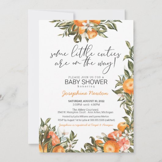 Kleine Süssen mit zwei oder mehreren Babyduschen Einladung (Vorderseite)