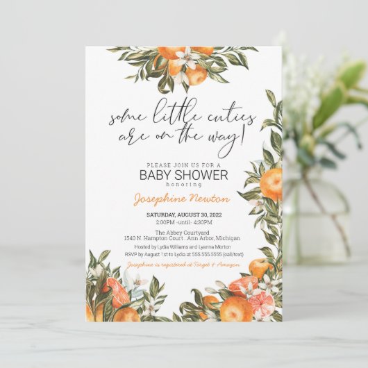 Kleine Süssen mit zwei oder mehreren Babyduschen Einladung (Stehend Vorderseite)