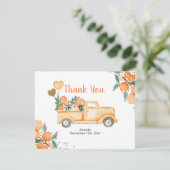 Kleine Süssen Orange Truck Danke Karte (Stehend Vorderseite)