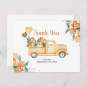 Kleine Süssen Orange Truck Danke Karte (Vorne/Hinten)