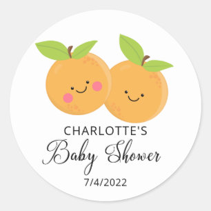 Kleine Süssen Twins Baby Shower Classic Round Stic Runder Aufkleber
