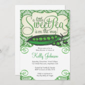 Kleine Sweet Pea Baby Dusche Einladung (Vorne/Hinten)