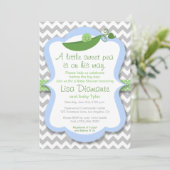 Kleine Sweet Pea Boy Babydusche Einladung (Stehend Vorderseite)