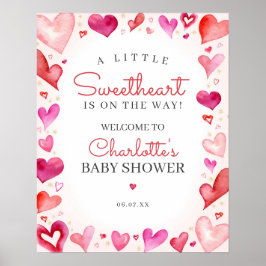 Kleine Sweetheart Baby Dusche Begrüßungszeichen Poster