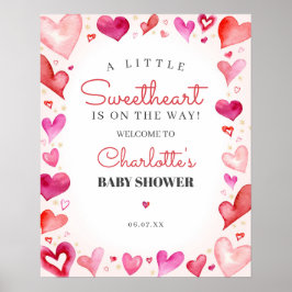 Kleine Sweetheart Baby Dusche Begrüßungszeichen Poster