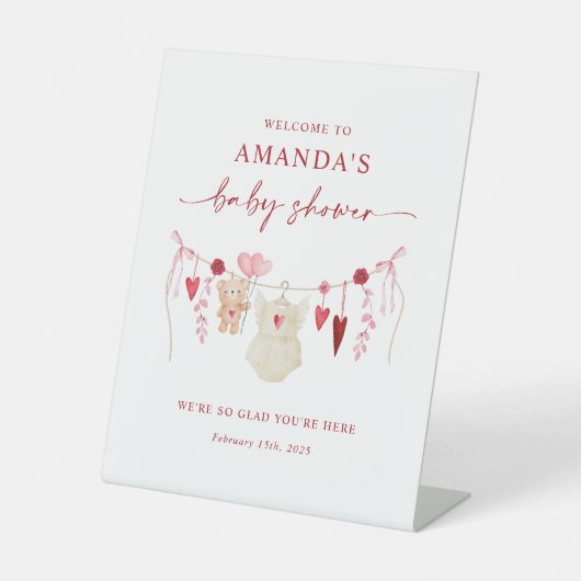 Kleine Sweetheart Baby Dusche Begrüßungszeichen Sockelschild (Vorderseite)