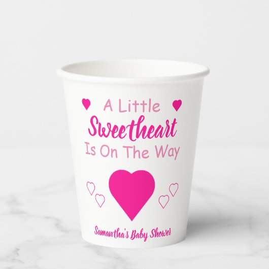 Kleine Sweetheart Baby Dusche Pappbecher (Vorderseite)