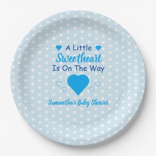 Kleine Sweetheart Baby Dusche Pappteller (Vorderseite)