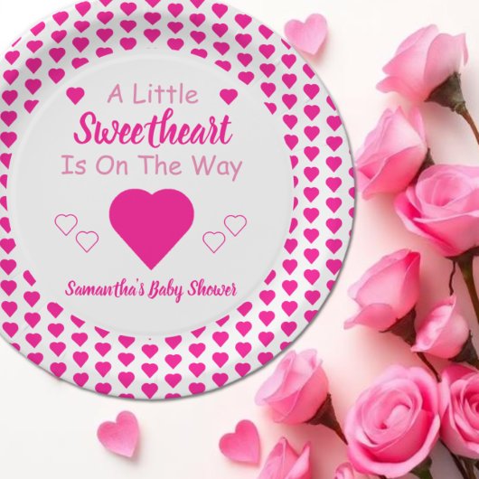 Kleine Sweetheart Baby Dusche Pappteller