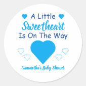 Kleine Sweetheart Baby Dusche Runder Aufkleber (Vorderseite)