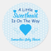 Kleine Sweetheart Baby Dusche Runder Aufkleber (Vorderseite)