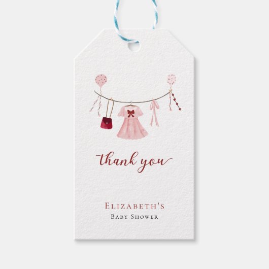 Kleine Sweetheart Baby Dusche Valentine Custom Geschenkanhänger (Vorderseite)