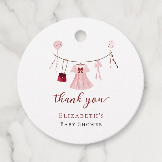 Kleine Sweetheart Baby Dusche Valentine Custom Geschenkanhänger (Vorderseite)