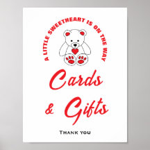 Kleine Sweetheart Baby Duschkarten & Geschenkgutsc