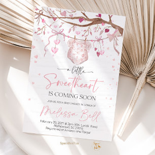 Kleine Sweetheart Baby Shower Invasion, Valentin Einladung