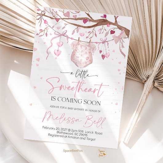 Kleine Sweetheart Baby Shower Invasion, Valentin Einladung