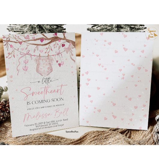Kleine Sweetheart Baby Shower Invasion, Valentin Einladung
