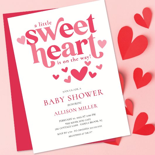 Kleine Sweetheart Babydusche Einladung