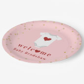 Kleine Sweetheart Bodysuit Valentine Baby Dusche Pappteller (Schrägansicht)