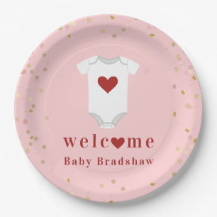 Kleine Sweetheart Bodysuit Valentine Baby Dusche Pappteller
