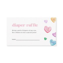 Kleine Sweetheart Diaper Raffle Card Baby Dusche