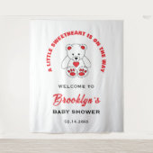 Kleine Sweetheart Teddy Bear Babydusche Hintergrun Wandteppich (Vorderseite)