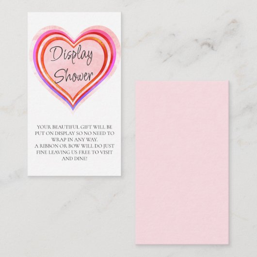 Kleine Sweetheart Wasserfarbendisplay Kinderdusche Begleitkarte (Vorne/Hinten)