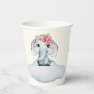 Kleine Sweetie Elephant Baby Duwer Paper Cups Pappbecher